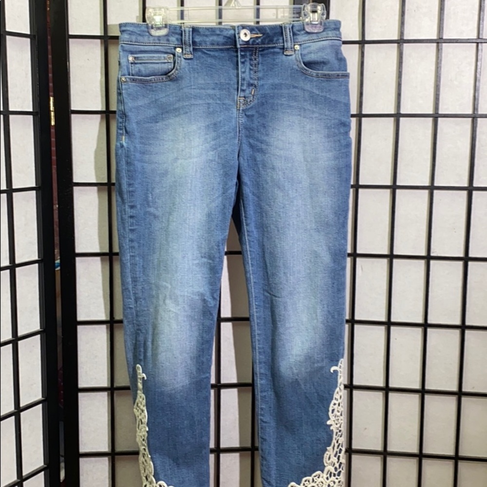 INC Regular Fit Crop Jeans Size 4 Lace Ankles